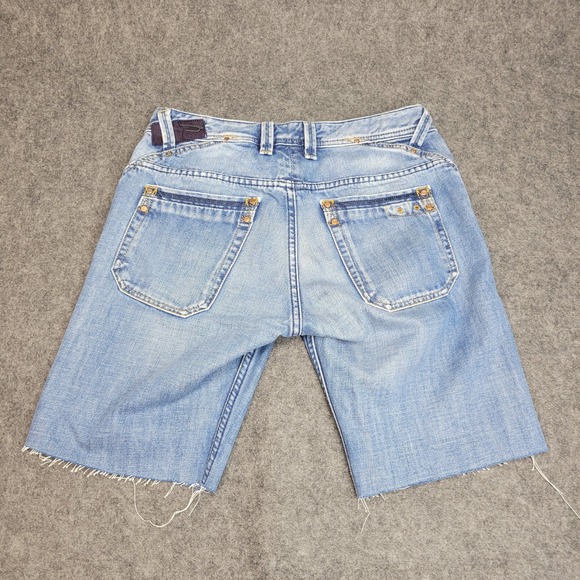 Diesel Shorts Mens 31x34 Blue Busky Cut Off Streetwear Grunge Outdoor Button Fly - Picture 3 of 10